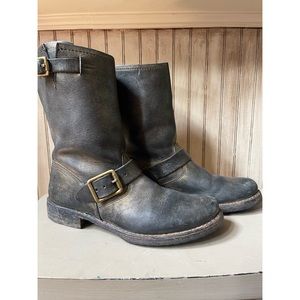 Coach x Frye Veronica Short Boot - Size 7- Gold/Black Metallic
